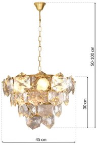 Krištáľový luster na reťazi DIANA 6xE14/40W/230V zlatá