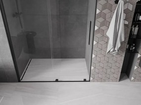Mexen Velar, posuvné dvere do otvoru 150x200 cm, 8mm číre sklo, čierna matná, 871-150-000-01-70