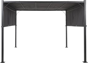 Záhradná pergola s LED solárnym osvetlením BestBerg BBGG-50 / 300 x 300 x 215 cm / šedá