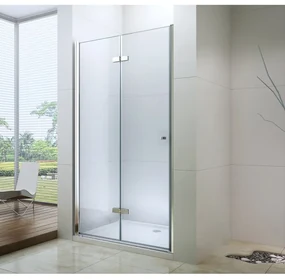 Mexen Lima, skladacie sprchové dvere do otvoru 95 x 190 cm, 6mm číre sklo, chrómový profil, 856-095-000-01-00