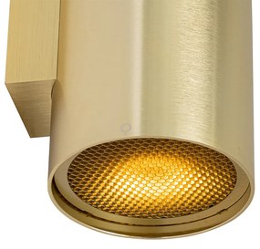 Dizajnová nástenná lampa zlatá okrúhla 2-svetlo - Sab Honey