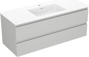 Mexen Orio, kúpeľňová skrinka 120 cm s umývadlom Otis, 2 zásuvky, šedá matná/biela matná, 91A10-12047-2-BFF62-W18M01