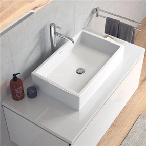 DURAVIT Vero Air obdĺžniková umývadlová misa bez otvoru, bez prepadu, 600 x 380 mm, biela, s povrchom WonderGliss, 23516000001