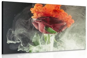 Obraz ruža s abstraktnými prvkami