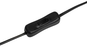 Dizajnová stolná lampa čierna s tienidlom z čierneho zamatu so zlatom 35 cm - Alisia