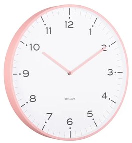 Karlsson 6011PI dizajnové nástenné hodiny ružové,priemer 40 cm