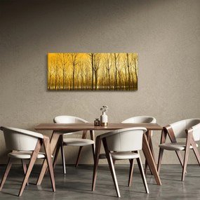 Obraz lesa pri západe slnka (120x50 cm)