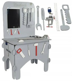 Drevený ponk s príslušenstvom - šedý