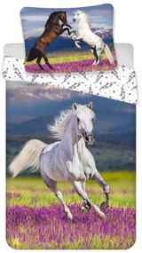 DETSKÉ BAVLNENÉ OBLIEČKY HORSES 140X200 CM, 1KS 70X90 CM VZOROVANÉ