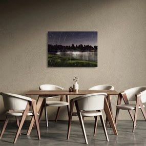 Sklenený obraz - Daždivý večer (70x50 cm)