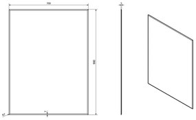 Sapho - Zrkadlo ACCORD 70x90 cm