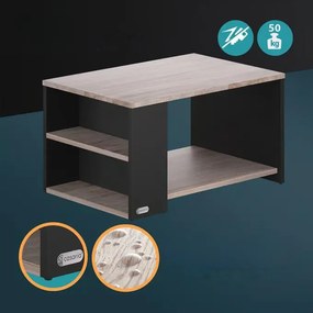 InternetovaZahrada Konferenčný stolík Santa Cruz 90x60x50 cm - drevo/sivý