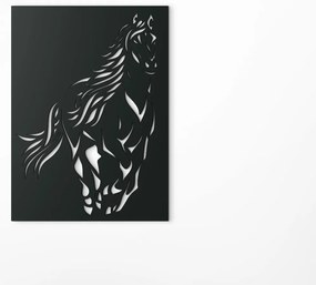 drevko 3D obraz na stenu Cválajúci kôň Rozmer obrazu: 44,5 x 32,5 cm, Farba dekorácie: Čierna