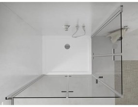 Mexen Lima Duo, sprchový kút so skladacími dverami 80 (dvere) x 70 (dvere) cm, 6mm číre sklo, chrómový profil + slim sprchová vanička biela + chrómový sifón, 856-080-070-01-02-4010