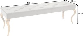 Dizajnová lavica Rococo 172 cm sivá / zlatá