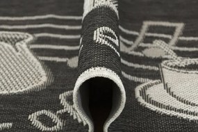 Protišmykový kuchynský koberec/ behúň Flex 951/80 Káva grafitový