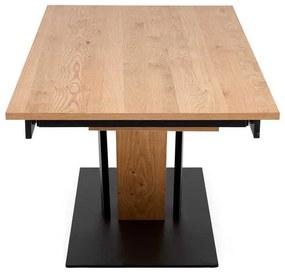Jedálenský stôl Medina - obdĺžnik, 160-220 x 90 cm, dub / čierna