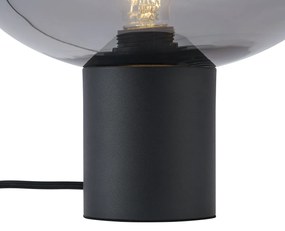 Dizajnová stolná lampa čierna s dymovým sklom - Umbrella