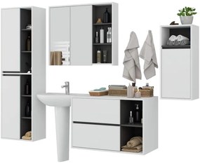 Kúpeľňová zostava VAMI biela / sivá / grafitová