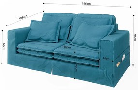 Svetlomodrá pohovka 196 cm Nora – Ropez