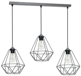 Milagro Závesné svietidlo BASKET 3xE27/60W/230V šedá DE7217