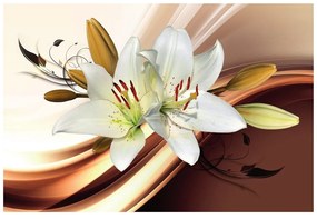 Tapeta decentná ľalia na abstraktnom pozadí