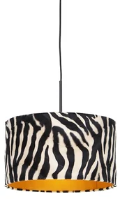 Moderné závesné svietidlo čierne so zebra vzorom 35 cm - Combi