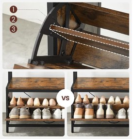 Predsieňová stena TAYLOR s botníkom 180x85 cm, rustikálne hnedá