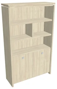 Vysoká skriňa Verno 128 x 46 x 210 cm, s regálom, agát