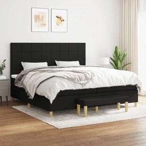 Boxspring posteľ s matracom čierna 200x200 cm látka 3137183