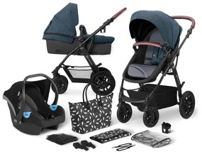 Kombinovaný kočík Kinderkraft 3v1 XMOOV - Denim