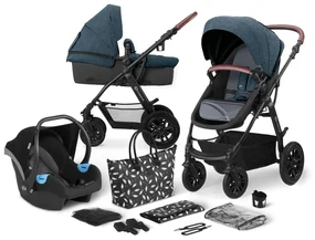Kombinovaný kočík Kinderkraft 3v1 XMOOV - Denim