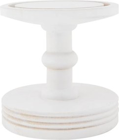 Biely drevený podnos so skleneným poklopom Ricco - Ø 17*40 cm