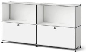 Kovový regál »CN3 Slim Line« s 2 nastaviteľnými výklopnými priečinkami, biely