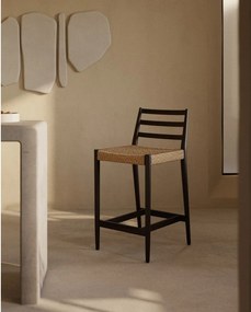 Čierna/v prírodnej farbe barová stolička z dubového dreva (výška sedadla 65 cm) Analy – Kave Home