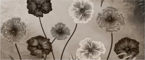 Obraz - Kreslené kvety (120x50 cm)