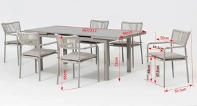 Jedálenská súprava VELIA béžová, 6+1