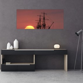 Obraz - Stredoveká loď (120x50 cm)