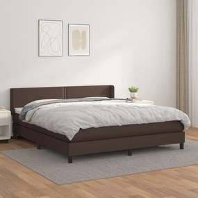 Boxspring posteľ s matracom hnedá 180x200 cm umelá koža 3130736