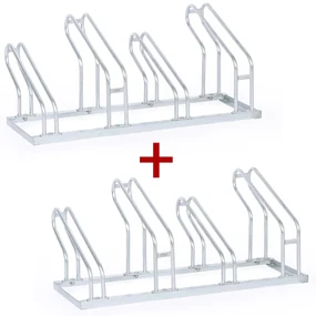 Stojan na bicykle na zem 1+1 ZADARMO, dve šírky kolies 55 a 80 mm, 4 státia