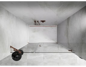 Mexen Lunar-B, Otočné pravé sprchové dvere 125 cm, 8mm číre sklo, ružové zlato profil, 832S-125-050-60-00-P