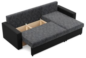 Rohová rozkladacia sedacia súprava LUNA Sivá/čierna I