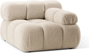 Béžový modul pohovky z textílie bouclé (pravý roh) Bellis – Micadoni Home