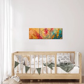 Obraz - Maľba poľa (s hodinami) (90x30 cm)
