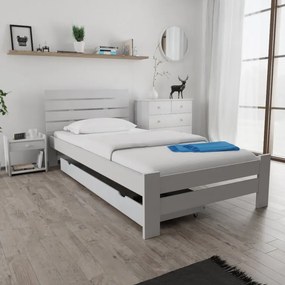 AKCIA Posteľ PARIS zvýšená 90 x 200 cm, biela II.akosť Rošt: Bez roštu, Matrac: Bez matraca