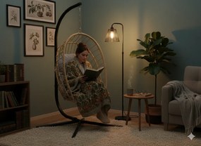 CH ERIS BROWN SKLADACIA ZÁVESNÁ STOLIČKA, VANKÚŠ – ŠEDÁ, RÁM – ČIERNY