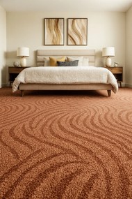 ITC, Koberec metráž Spring 6440, na mieru, šíře 4m,5m, oranžová, filc, detská izba