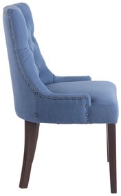 Jedálenská stolička Aberdeen - látka, drevené nohy antik tmavé - Modrá