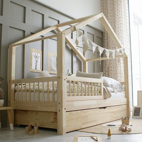 Detská domčeková posteľ HOUSEBED PLUS bariéra stebla Veľkosť postele: 180/100