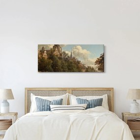 Obraz - Jan van der Heyden, View Down a Dutch Canal, reprodukcia (120x50 cm)